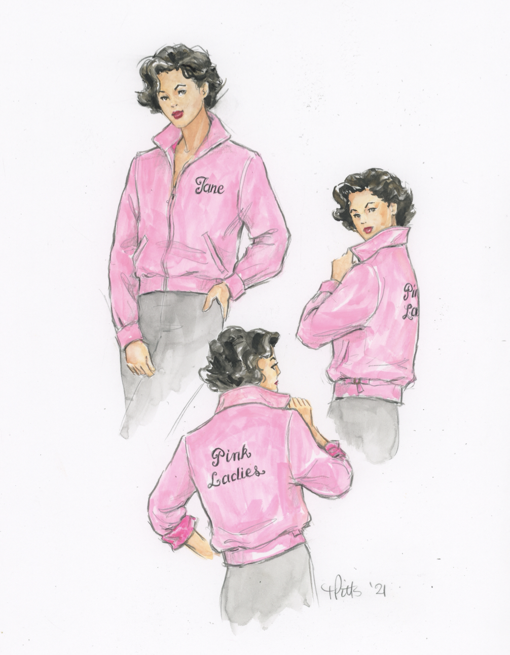 Illustration of Pink Lady jackets