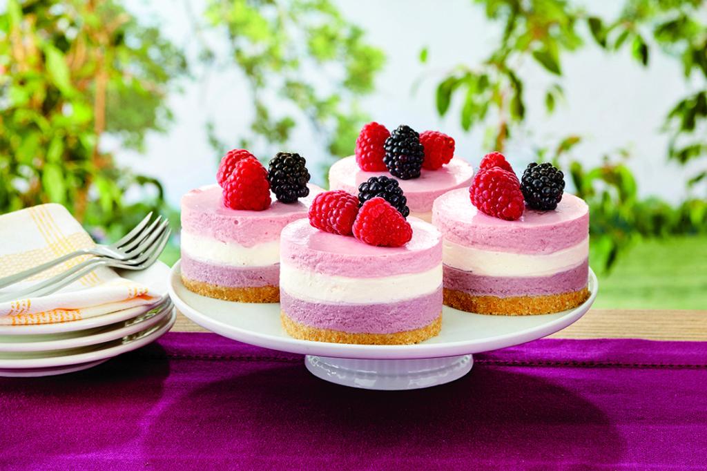 Layered Berry Mousse Cakes