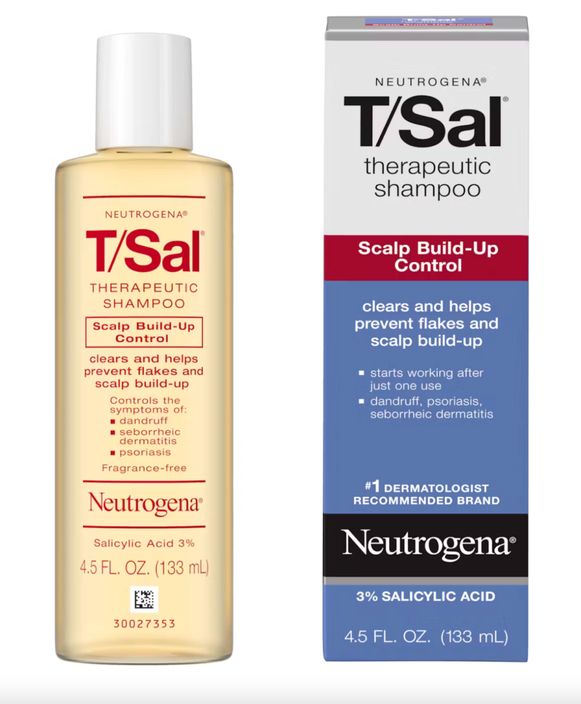 Dermatologist-recommended shampoos for hair loss: Neutrogena T/Sal® Therapeutic Shampoo-Scalp Build-Up Control