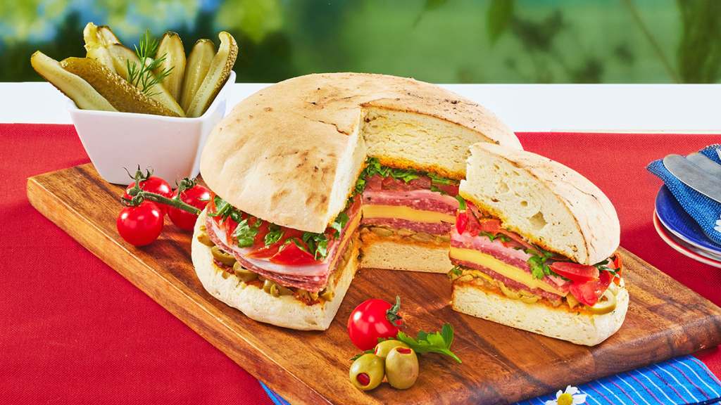 Classic muffuletta with salami