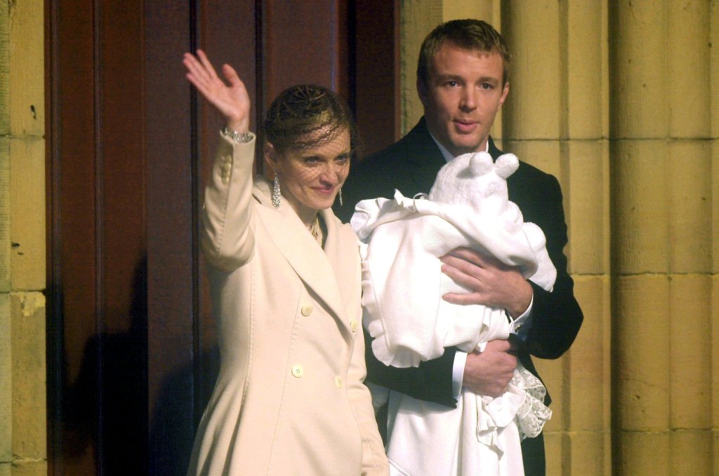 MADONNA AND GUY RITCHIE AT THE CHRISTENING OF THEIR BABY ROCCO, DORNOCH, SCOTLAND, BRITAIN – 2001
