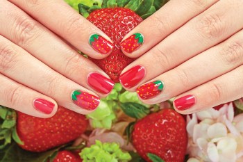 Strawberry fruit nail designs