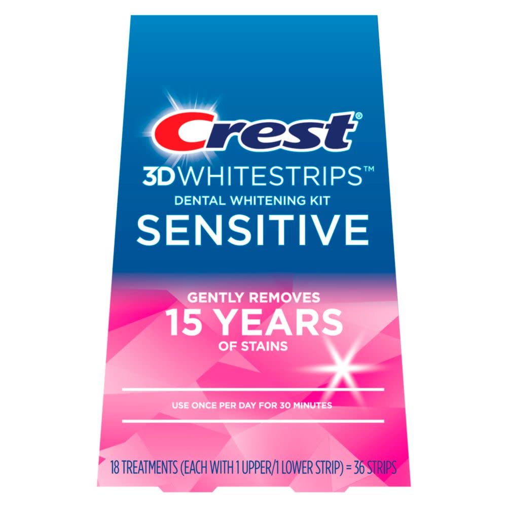Crest 3D sensitive whitening strips.