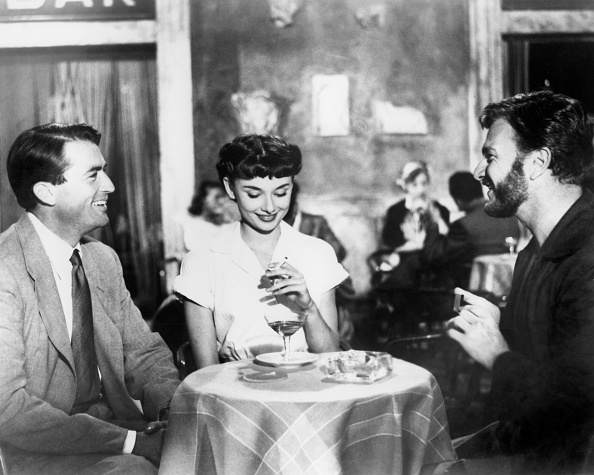 Gregory Peck, Audrey Hepburn, and Eddie Albert as Irving Radovich, 'Roman Holliday', 1953