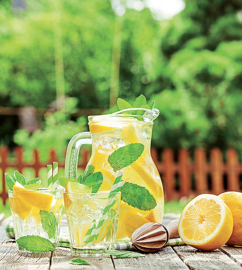 Lemonade in a pitcher at a sunflower party