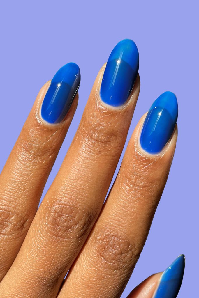 Cirque Colors jelly polish in cobalt blue.