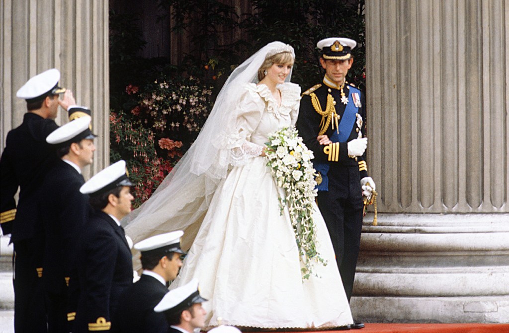 Prince Charles and Princess Diana at their wedding, 1981