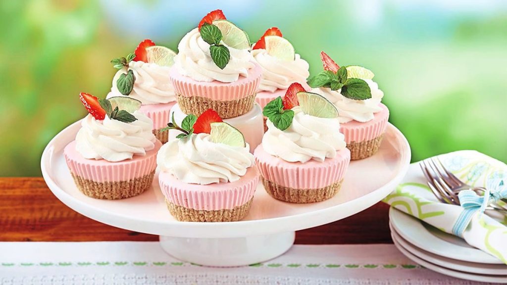 Strawberry Margarita Mini Cheesecakes