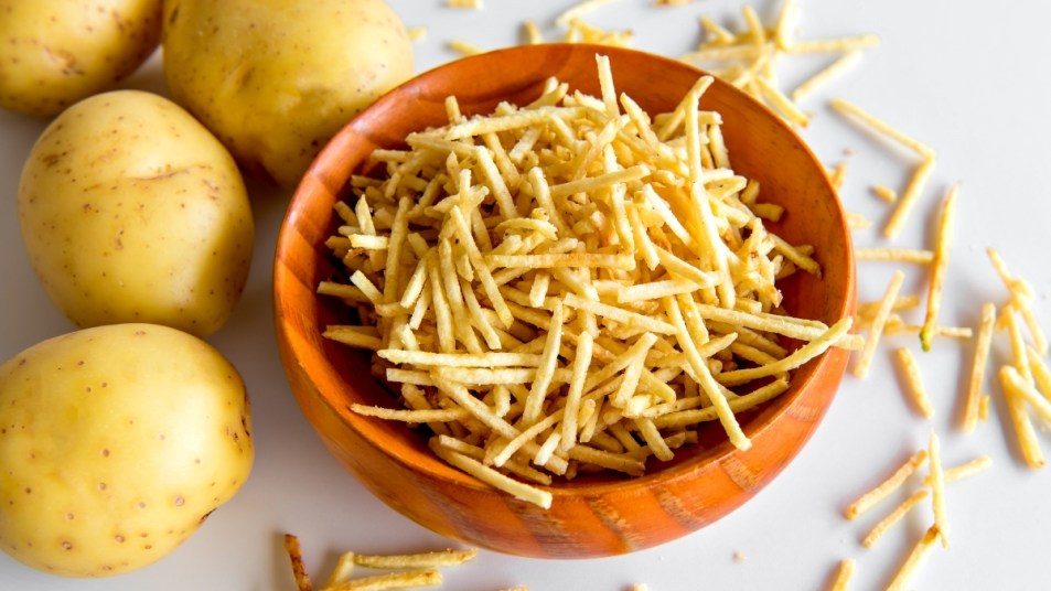 Julienne fries in a bowl