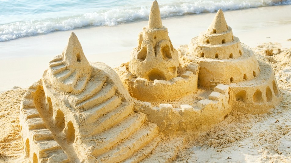 A sand sculpture on the beach