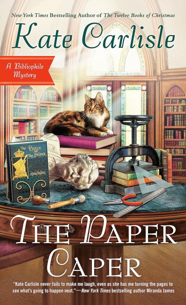 Book cover for The Paper Caper by Kate Carlisle WW Book Club