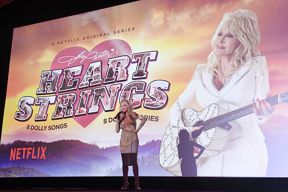 Dolly Parton speaks onstage during the Netflix Premiere of Dolly Parton's 'Heartstrings,' 2019