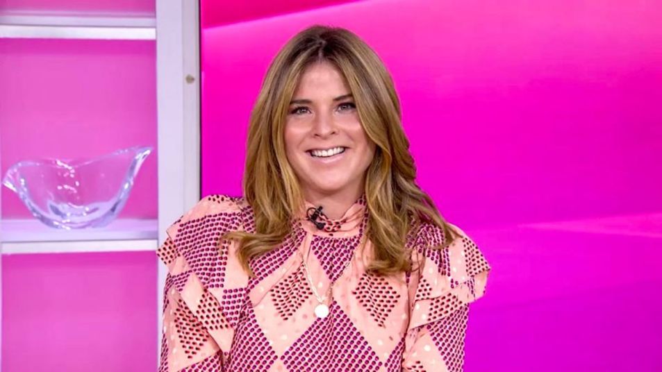 Jenna Bush Hager in front of pink background