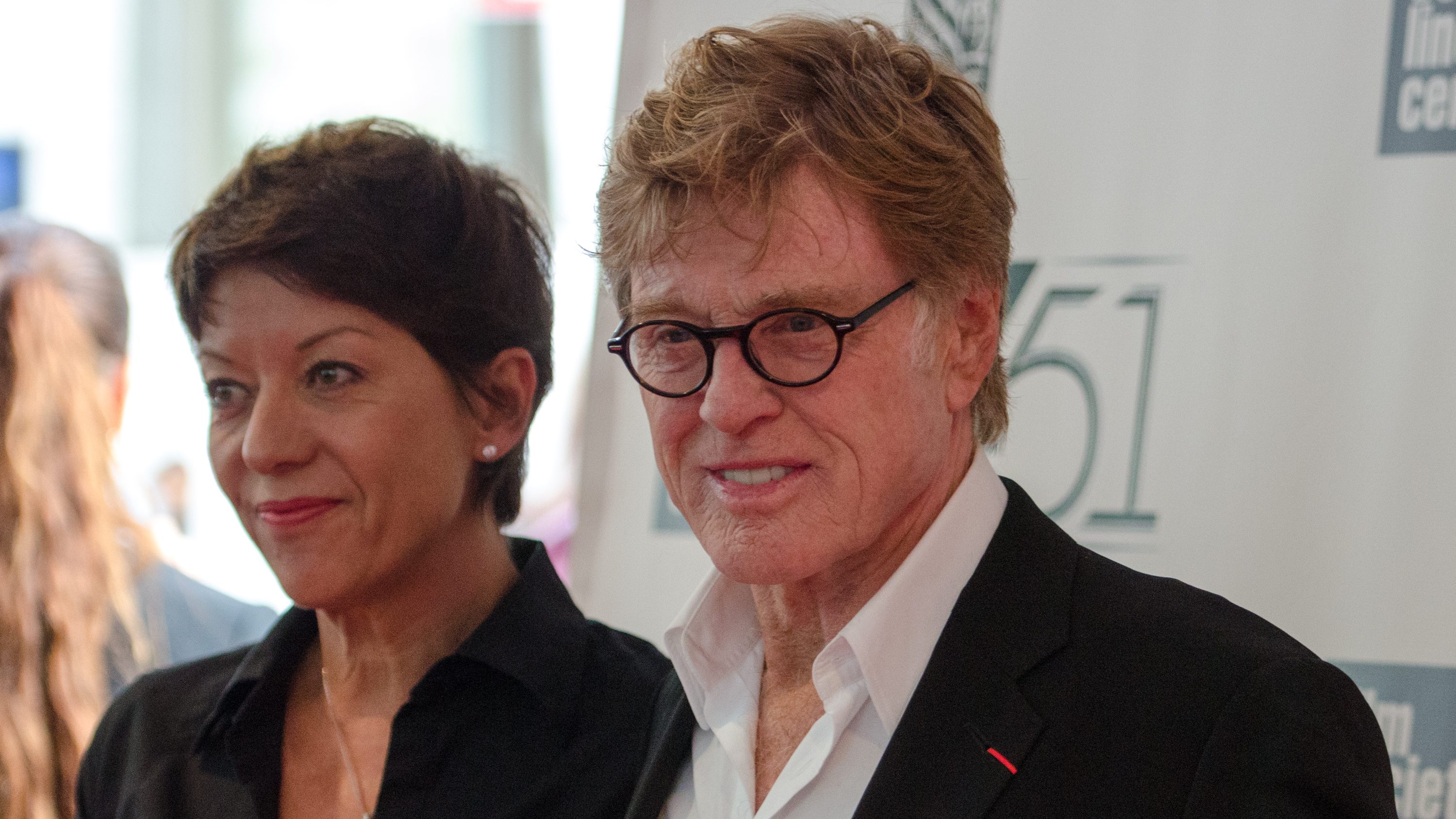 Sibylle Szaggars and Robert Redford at the All Is Lost premiere