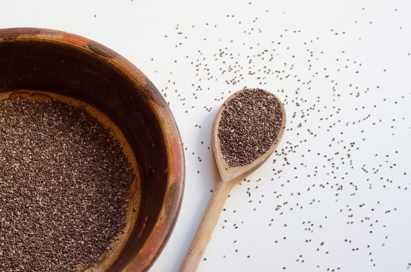 Chia seeds in bowl with spoon
