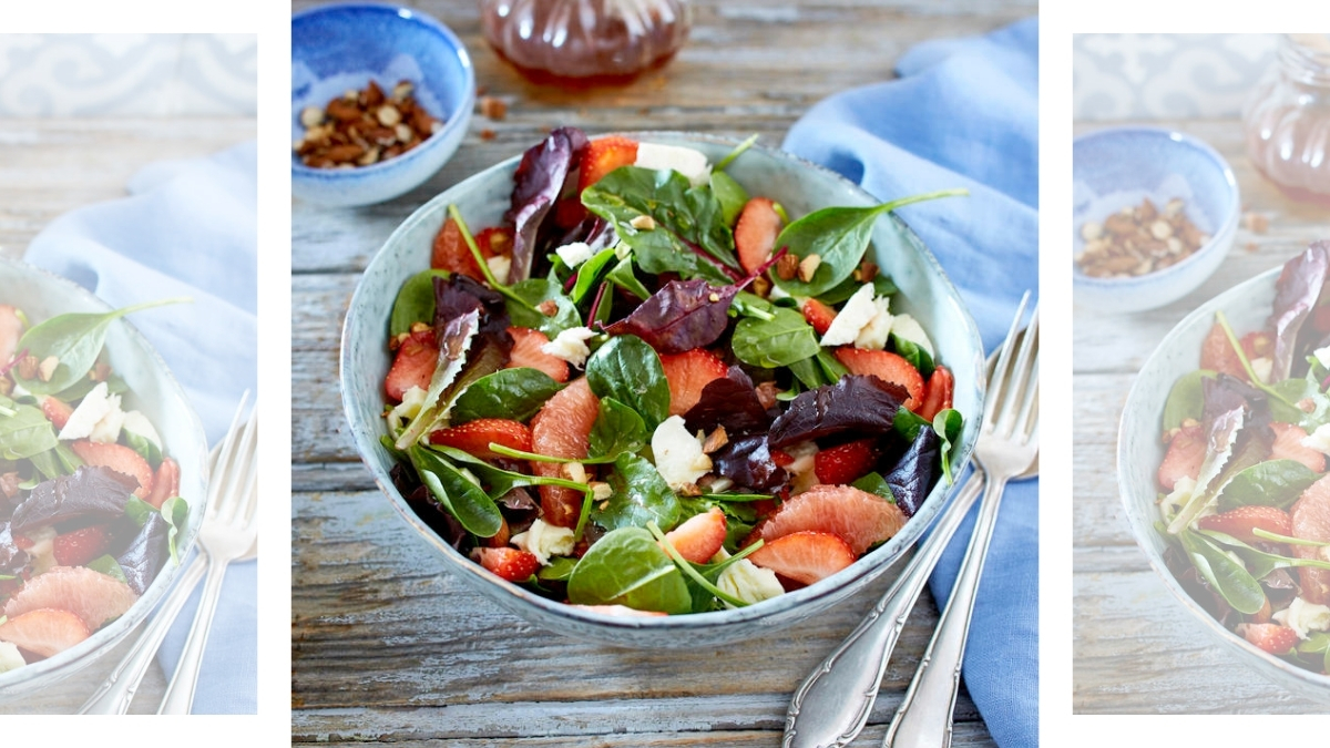 Fruity Greens & Goat Cheese Salad recipe