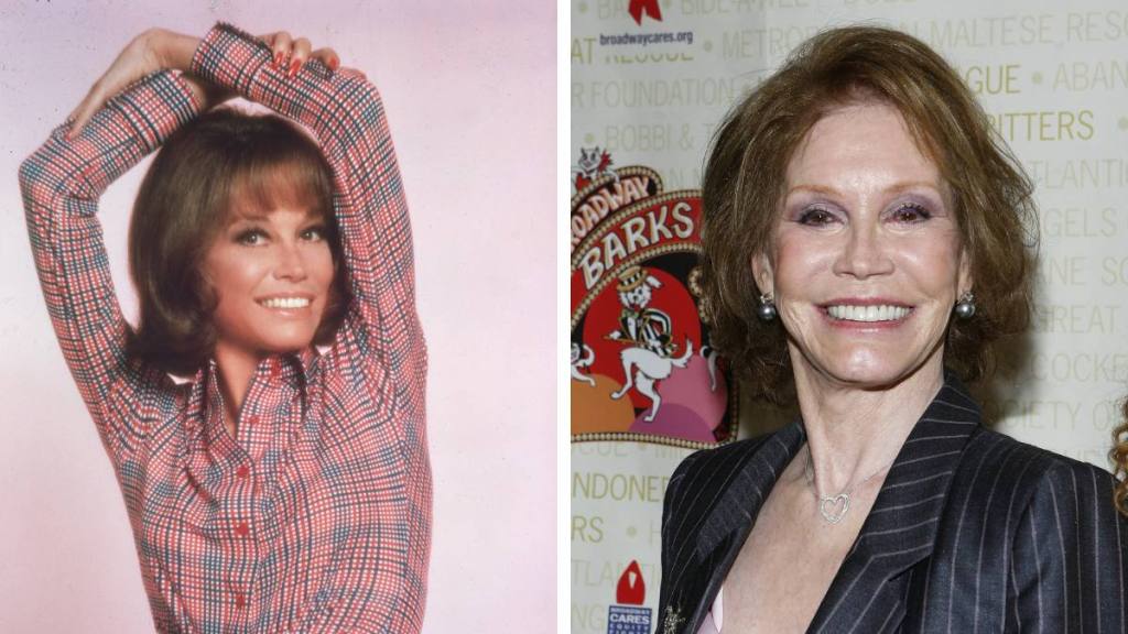 Mary Tyler Moore Cast: Mary Tyler Moore smiles in side by side pics 