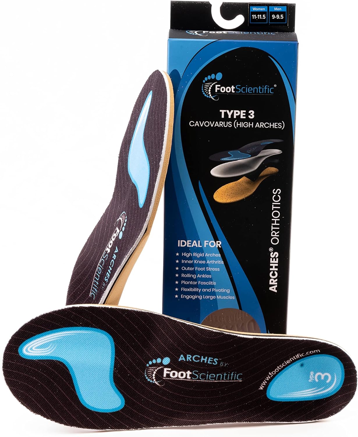 FootScientific Arches Type 3 (High Arch) Orthotic Shoe Insoles