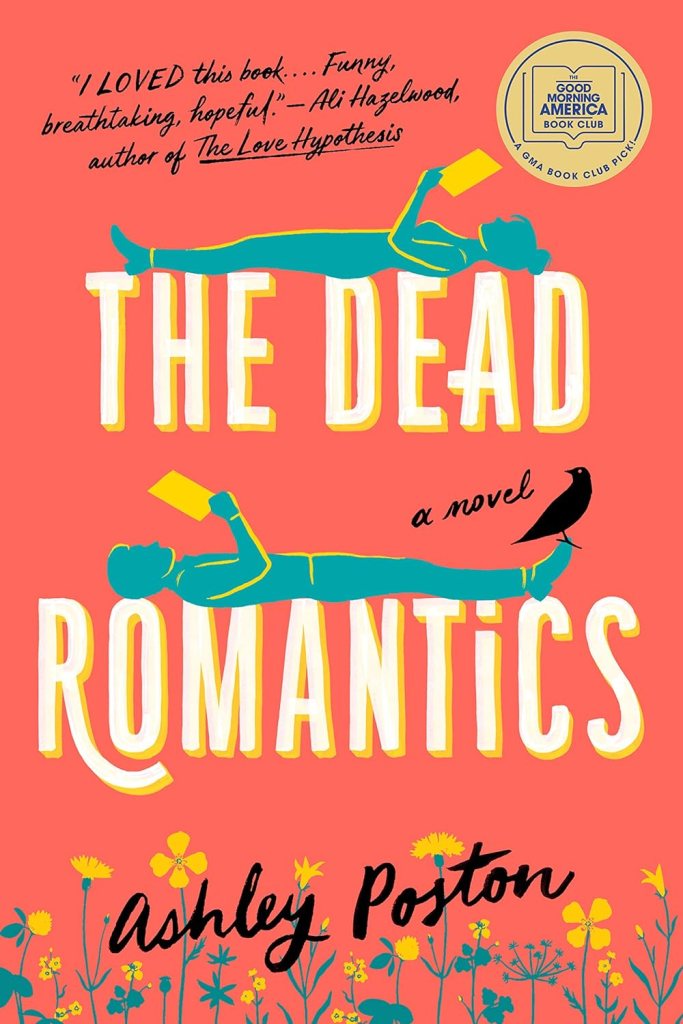 Mystery Romance Books: The Dead Romantics
Ashley Poston book cover shows a man and woman reading illustration 