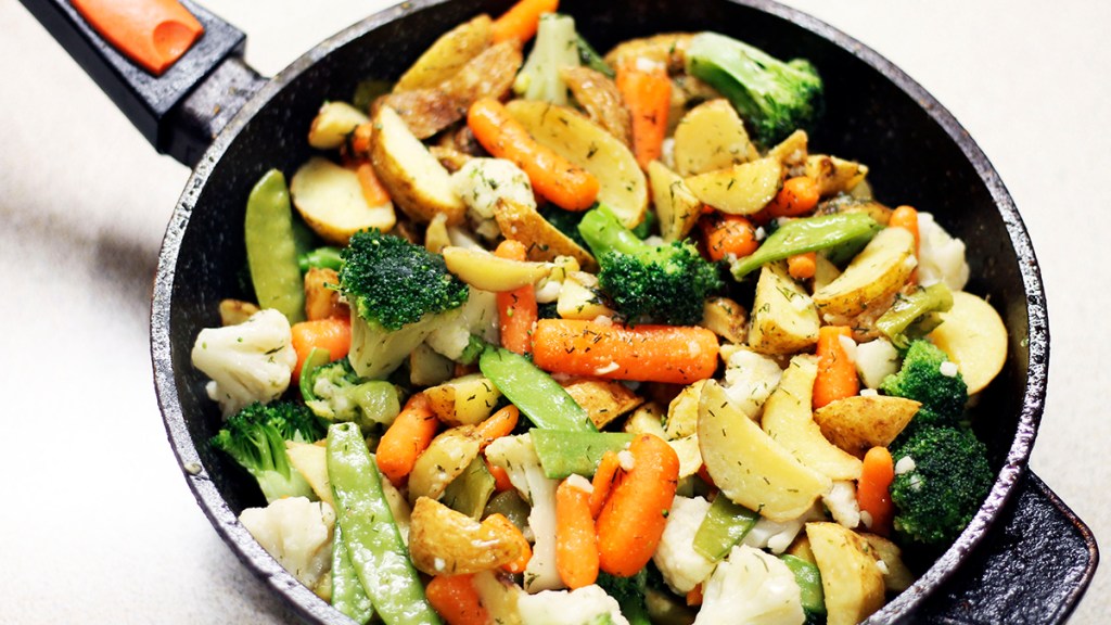 vegetables sauteed in grapeseed oil 