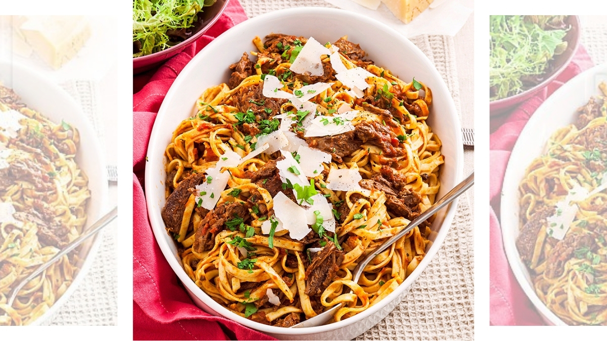 Beef Ragu with Linguine Pasta recipe