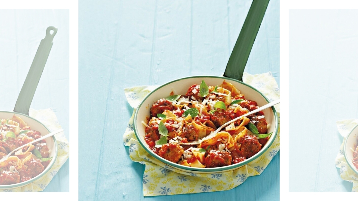 Meatballs with Pappardelle Pasta recipe