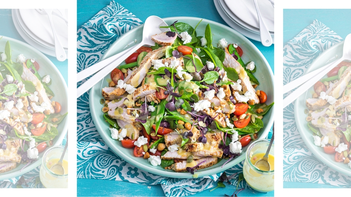 Chicken, Spinach and Goat Cheese Salad recipe