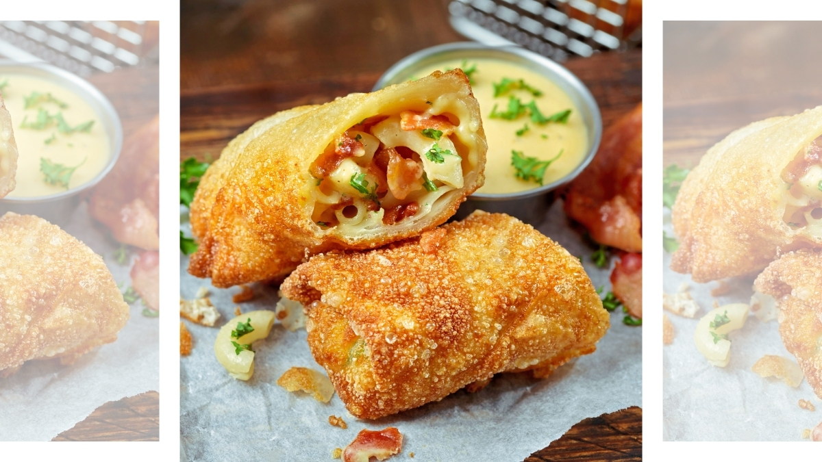 Cheesy Macaroni Egg Rolls recipe