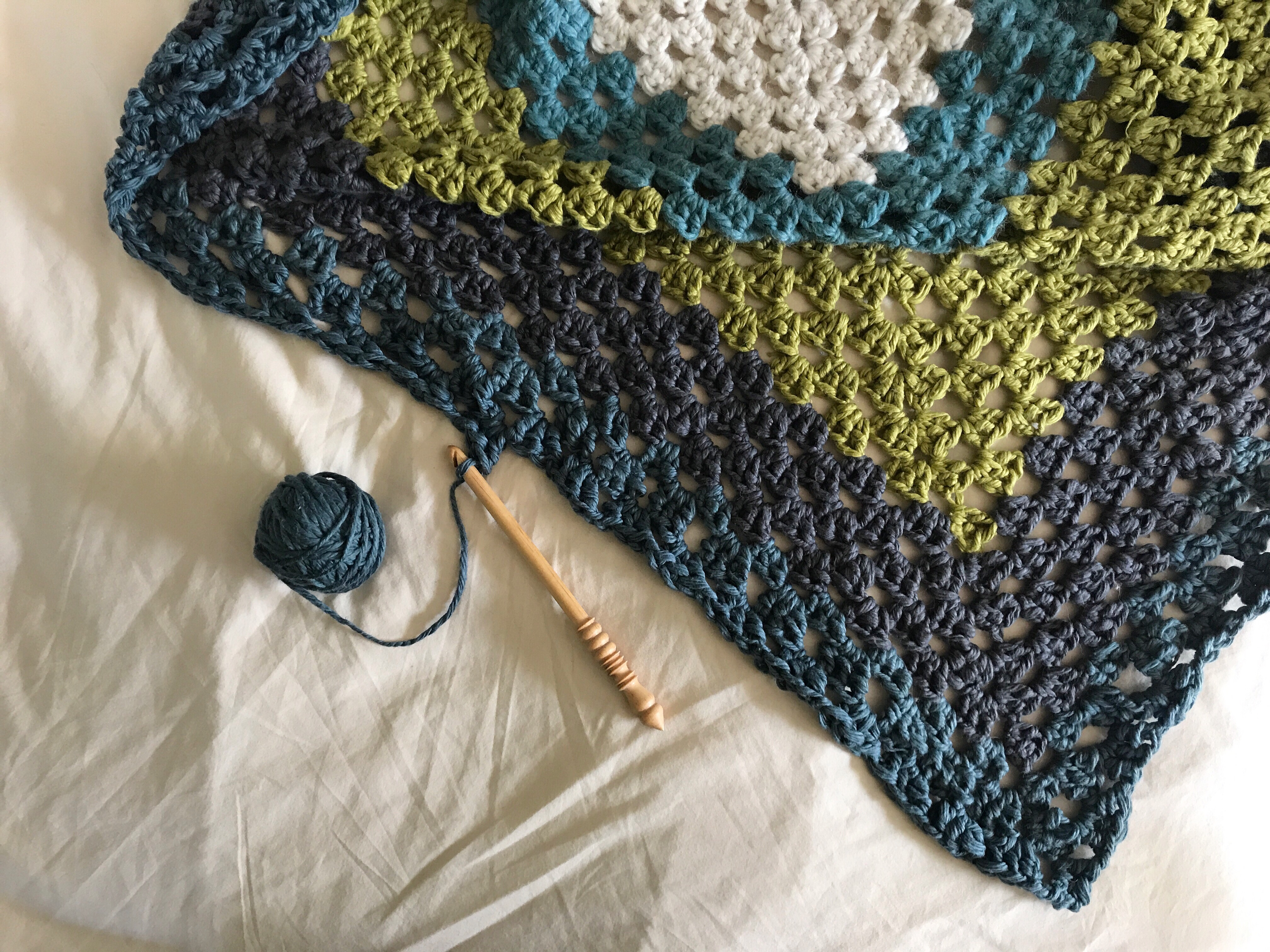 Crocheted blanket in progress