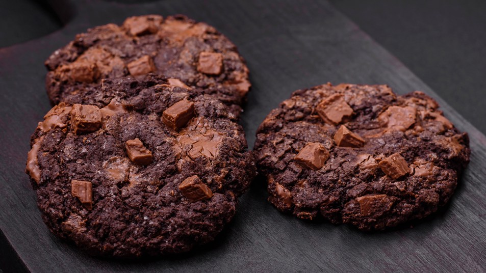 Chocolate chocolate chip cookies made richer by the addition of coffee