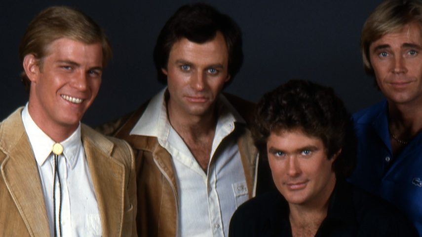 David Hasselhoff Movies and TV Shows: LAS VEGAS - CIRCA 1980: (L-R) Steven Ford, Tristan Rogers, David Hasselhoff and Dennis Cole of the soap opera "The Young And The Restless" pose for a portrait in circa1980 in Las Vegas, Nevada.