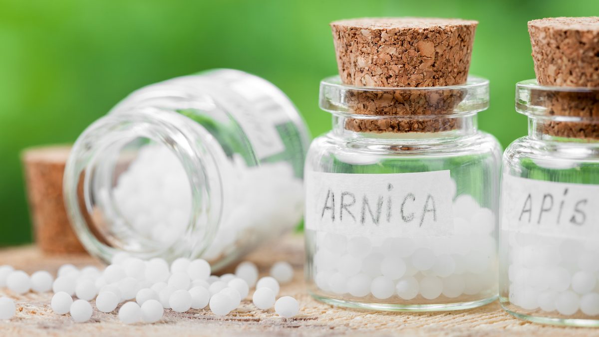 Bottle of arnica pellets