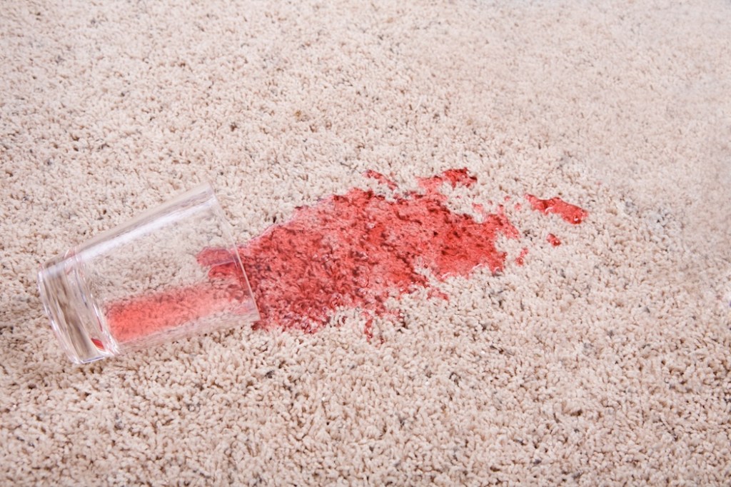 Droplets of Juice on Carpet (How to clean shag carpet) 