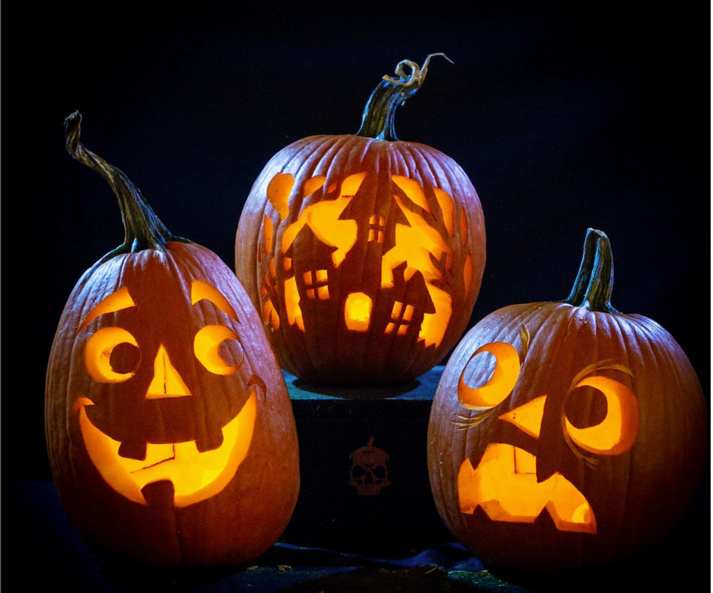 Jack o lantern faces carved by a pro
