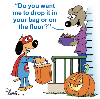 Halloween jokes: A dog goes trick or treating 