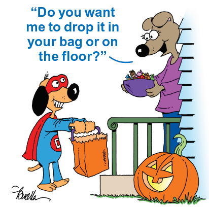 Halloween jokes: A dog goes trick or treating 
