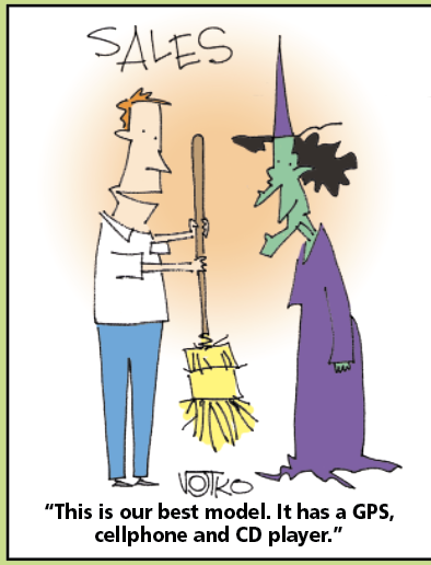 Halloween jokes: A witch buys a broom