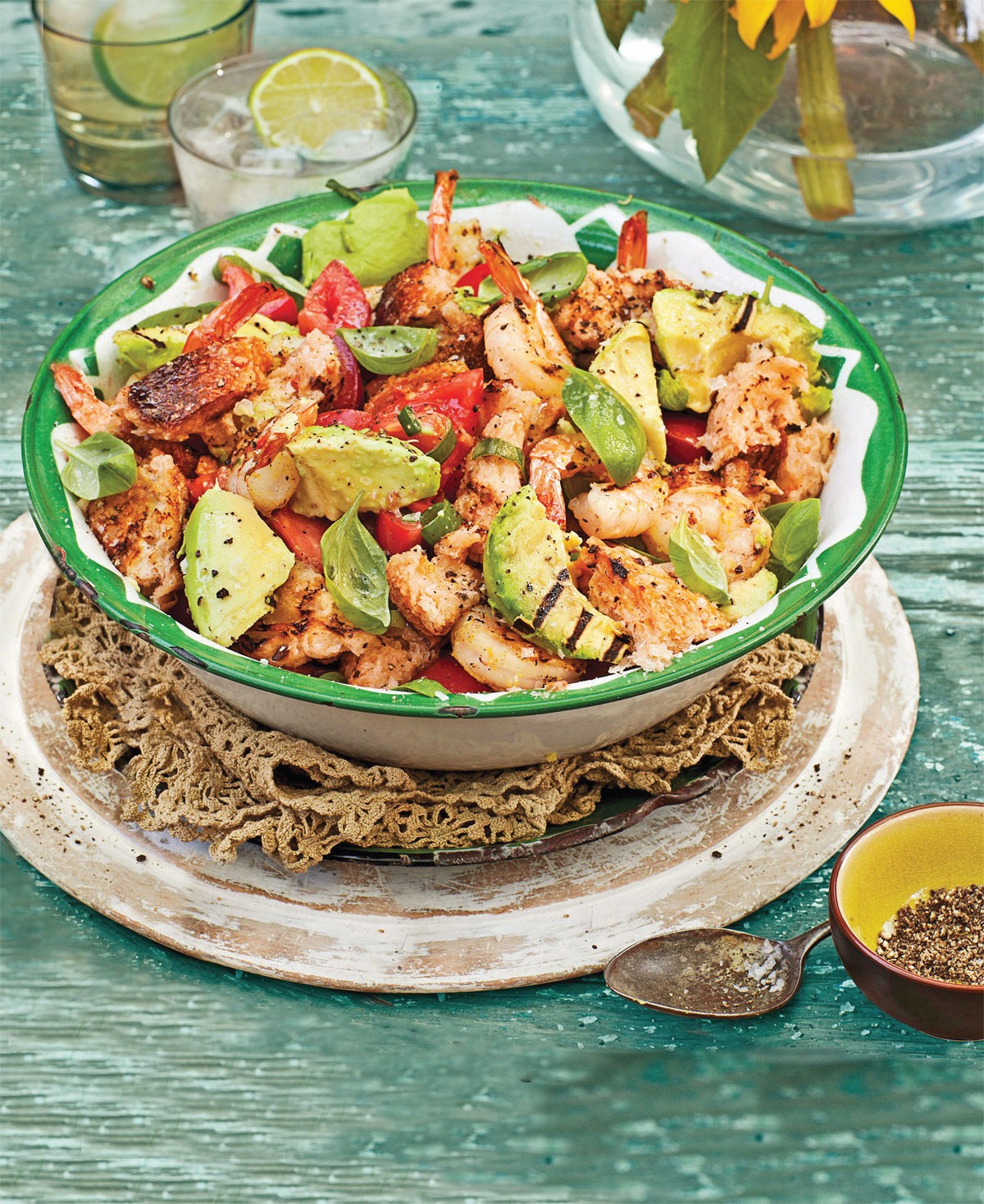 Grilled Shrimp Panzanella Salad recipe