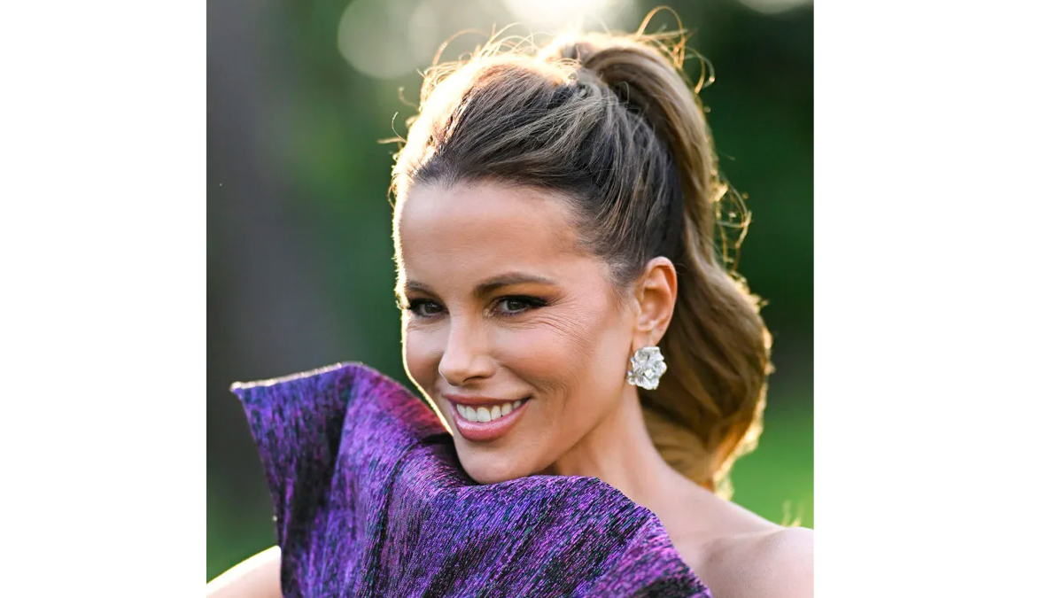 Kate Beckinsale high pony updo for thin hair