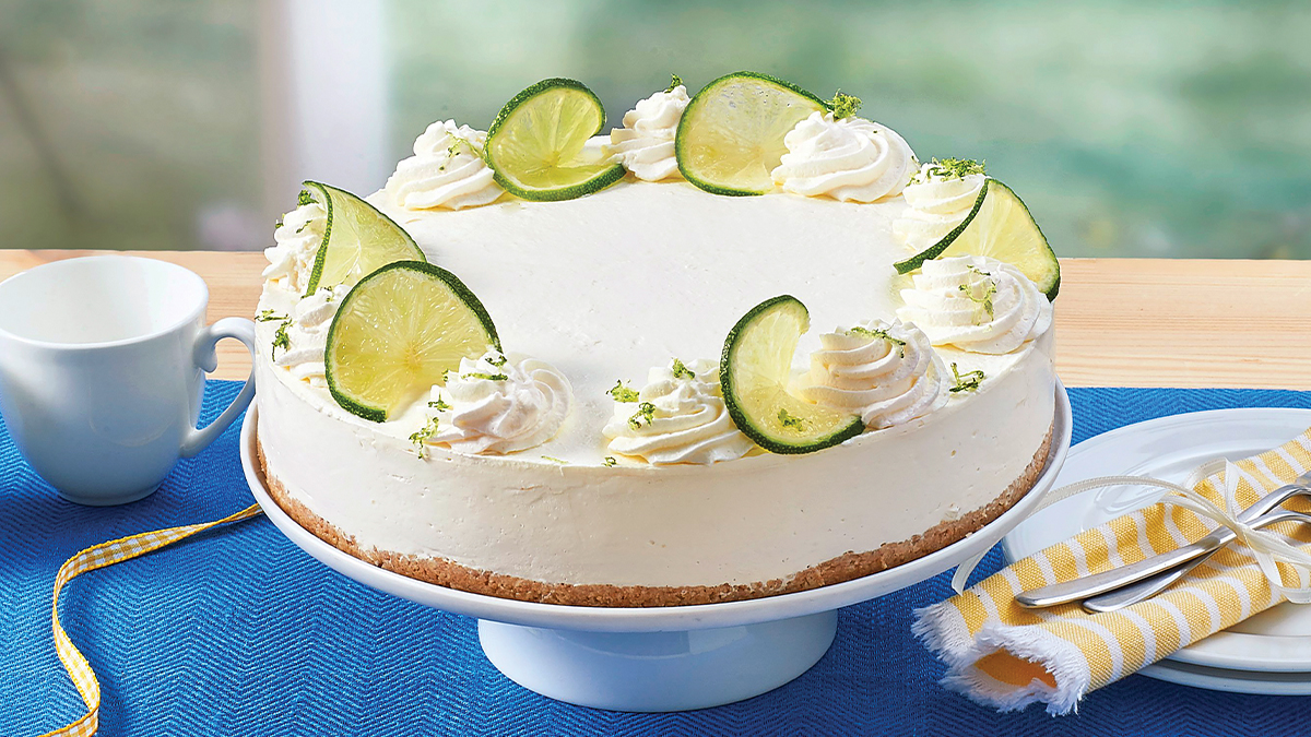 Key lime cheesecake made with Greek yogurt