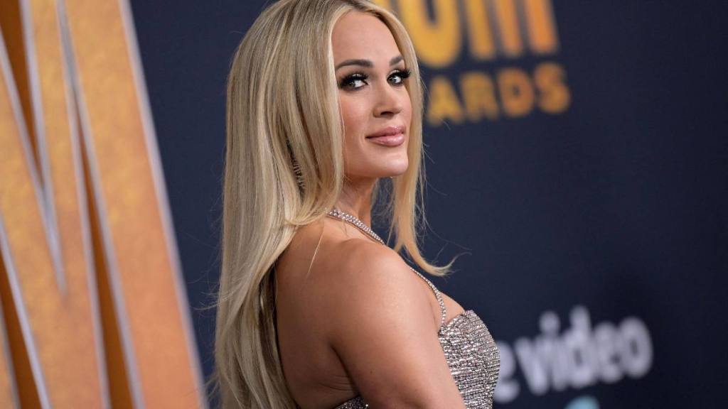 Carrie Underwoods Hair: Carrie Underwood arrives for the 57th Academy of Country Music awards at the Allegiant stadium in Las Vegas, Nevada on March 7, 2022