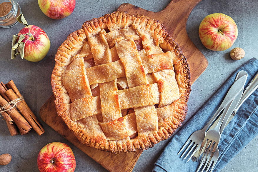 Pie party: A fresh-baked apple pie presented on a rustic table