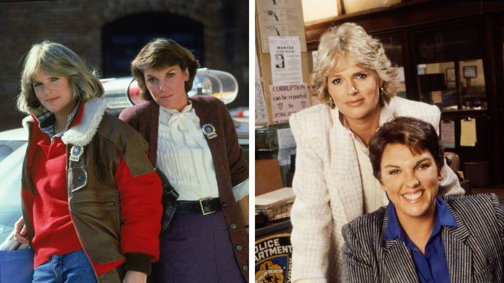 Stars of television show Cagney and Lacey cast on set