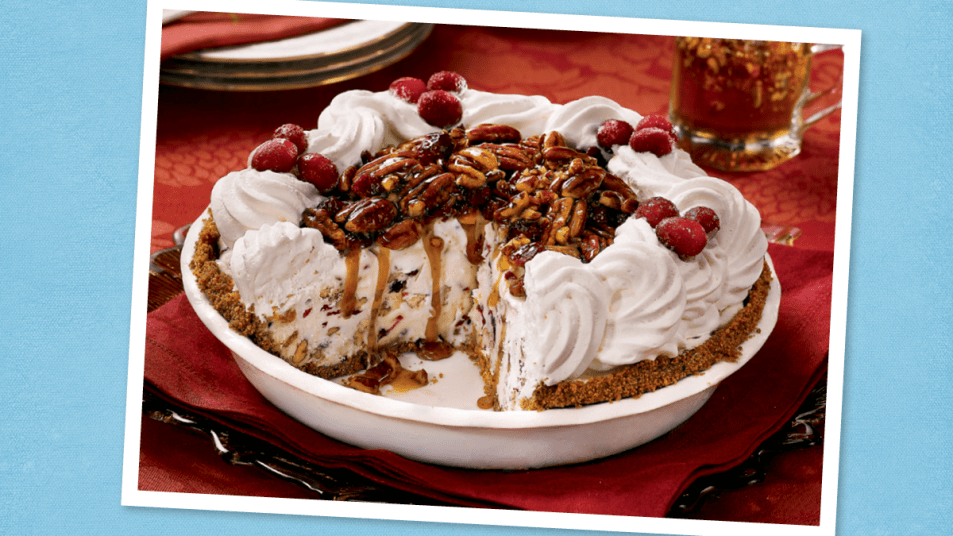 Butter Pecan Ice-Cream Pie with Gingersnap Crust for Thanksgiving