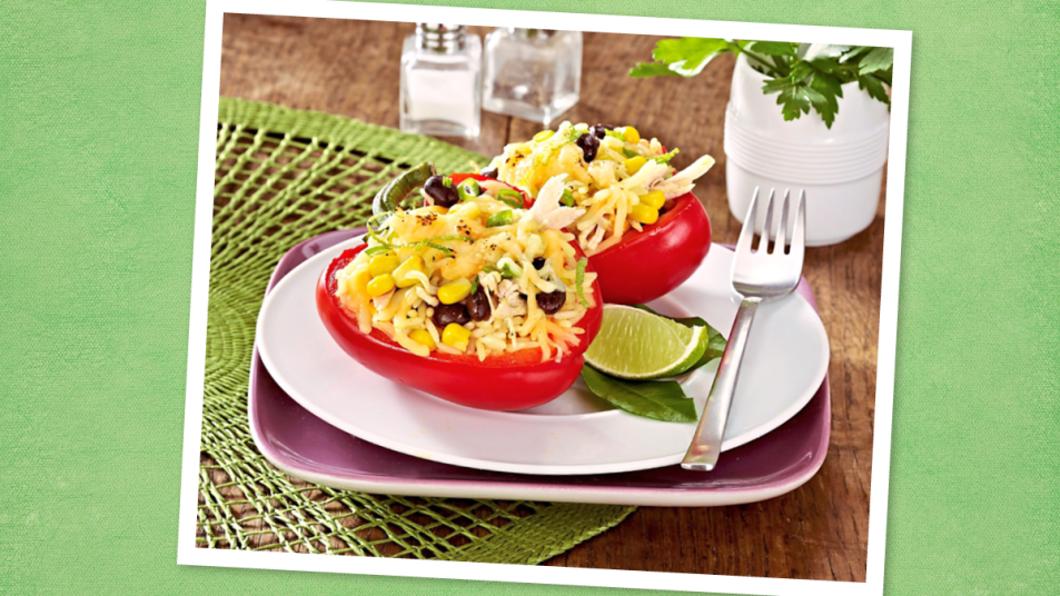 Turkey-Stuffed Peppers recipe using Thanksgiving leftovers