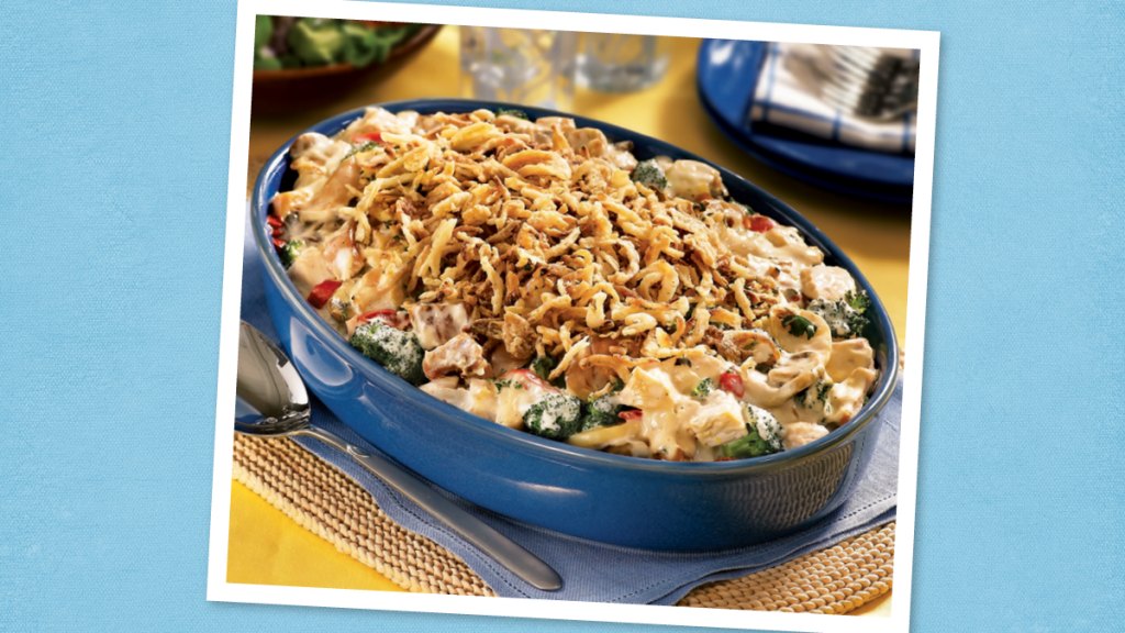 Crispy Onion Turkey Casserole recipe using Thanksgiving leftovers