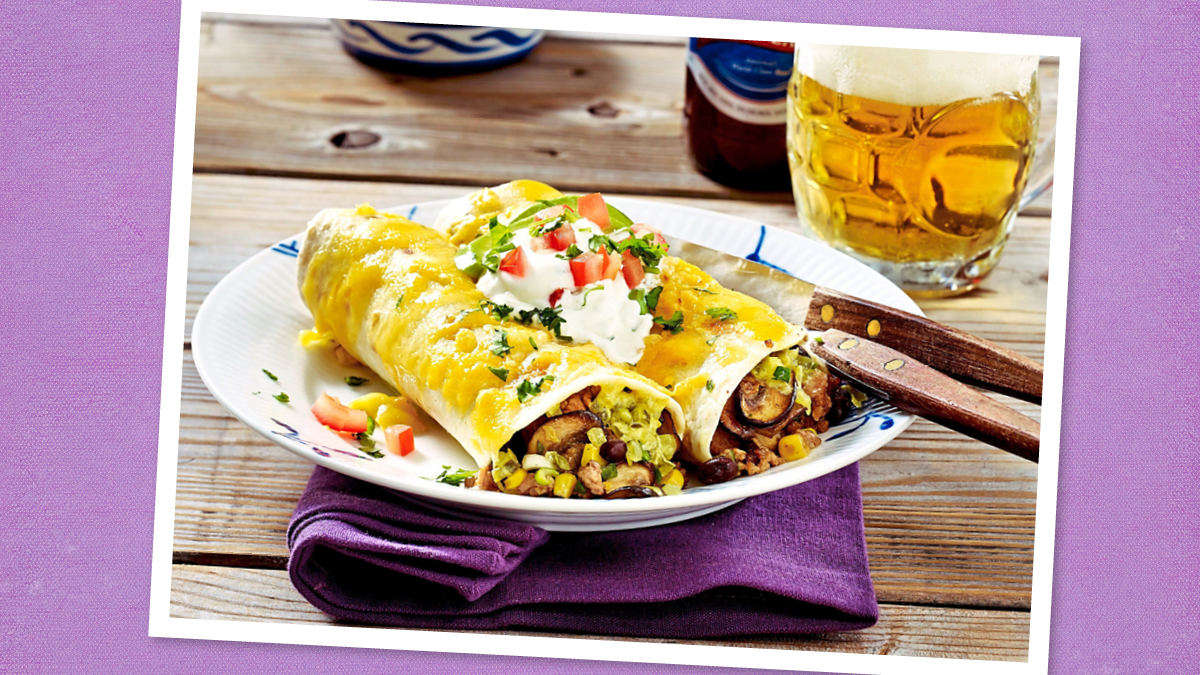 Turkey mushroom enchiladas recipe using Thanksgiving leftovers