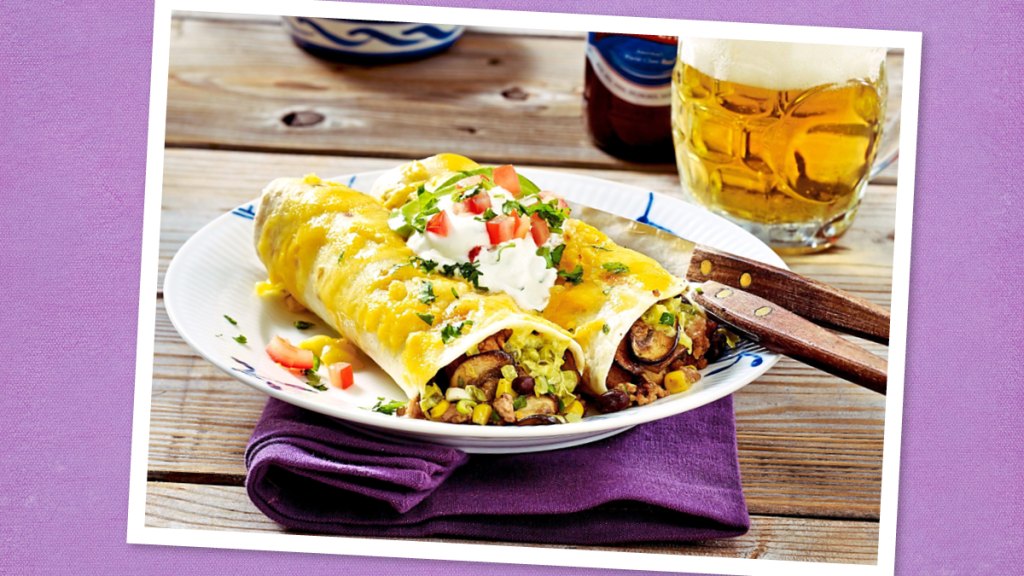 Turkey mushroom enchiladas recipe using Thanksgiving leftovers