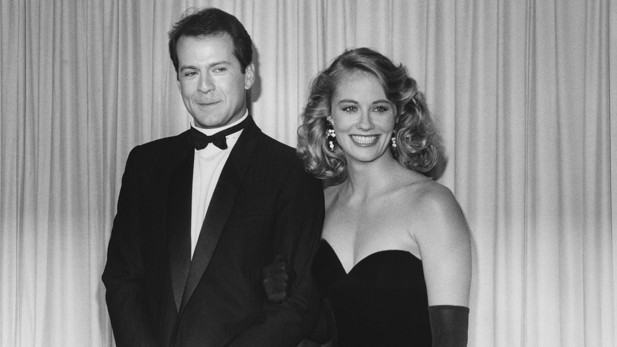 Bruce Willis and Cybill Shepherd at the Emmy Awards, 1985