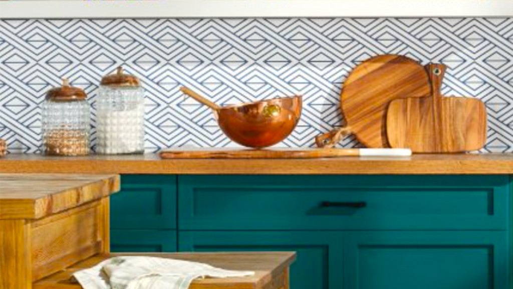 Peel and stick wallpaper ideas: Featured photo kitchen "backsplash"